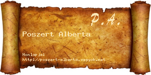 Poszert Alberta névjegykártya
